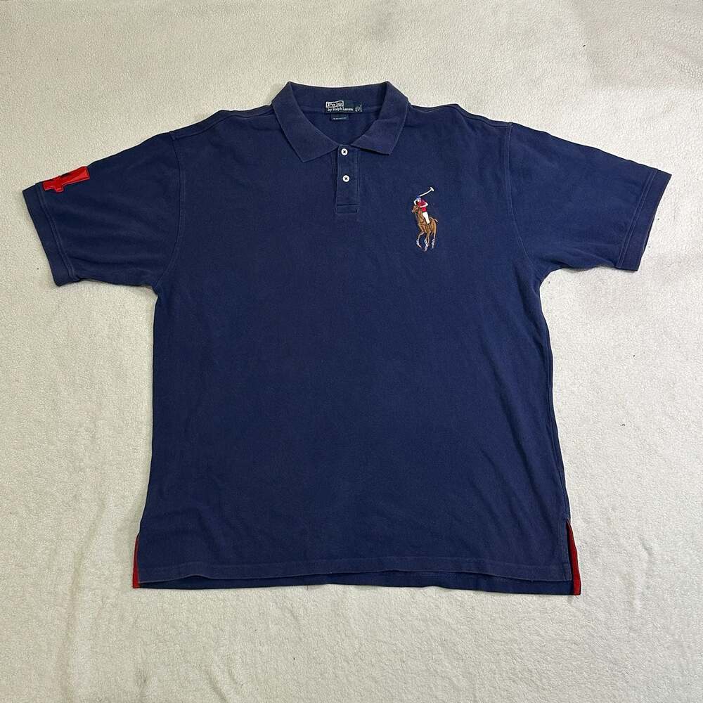 Polo by Ralph Lauren Custom Fit Polo Shirt Navy Blue Size 4XL